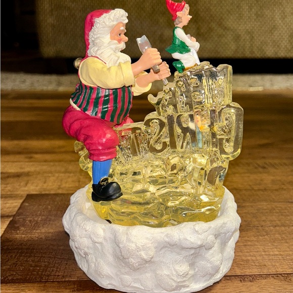 ABC ~Vintage Santa Claus Musical (8 Songs) Lighted Merry Christmas Ice Carving - Picture 11 of 15